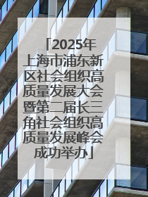 2025年上海市浦东新区社会组织高质量发展大会暨第二届长三角社会组织高质量发展峰会成功举办
