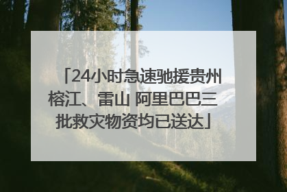 24小时急速驰援贵州榕江、雷山 阿里巴巴三批救灾物资均已送达
