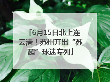 6月15日北上连云港！苏州开出“苏超”球迷专列