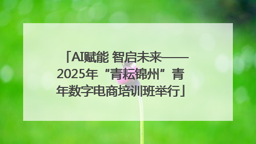 AI赋能 智启未来——2025年“青耘锦州”青年数字电商培训班举行